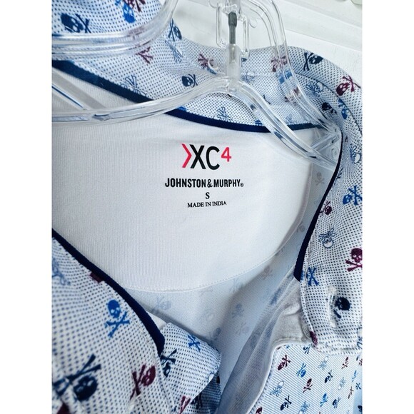 Mens SM Johnson & Murphy Skull Crossbones Collared Short Sleeve Performance Golf - Picture 6 of 10